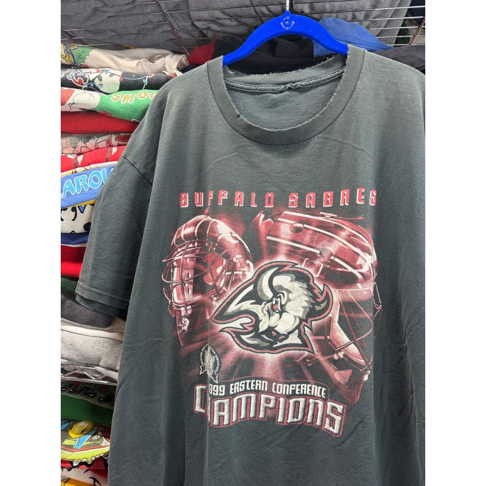 Vintage Buffalo Sabres 1999 Eastern Conference Champions T-Shirt Mens XL Black